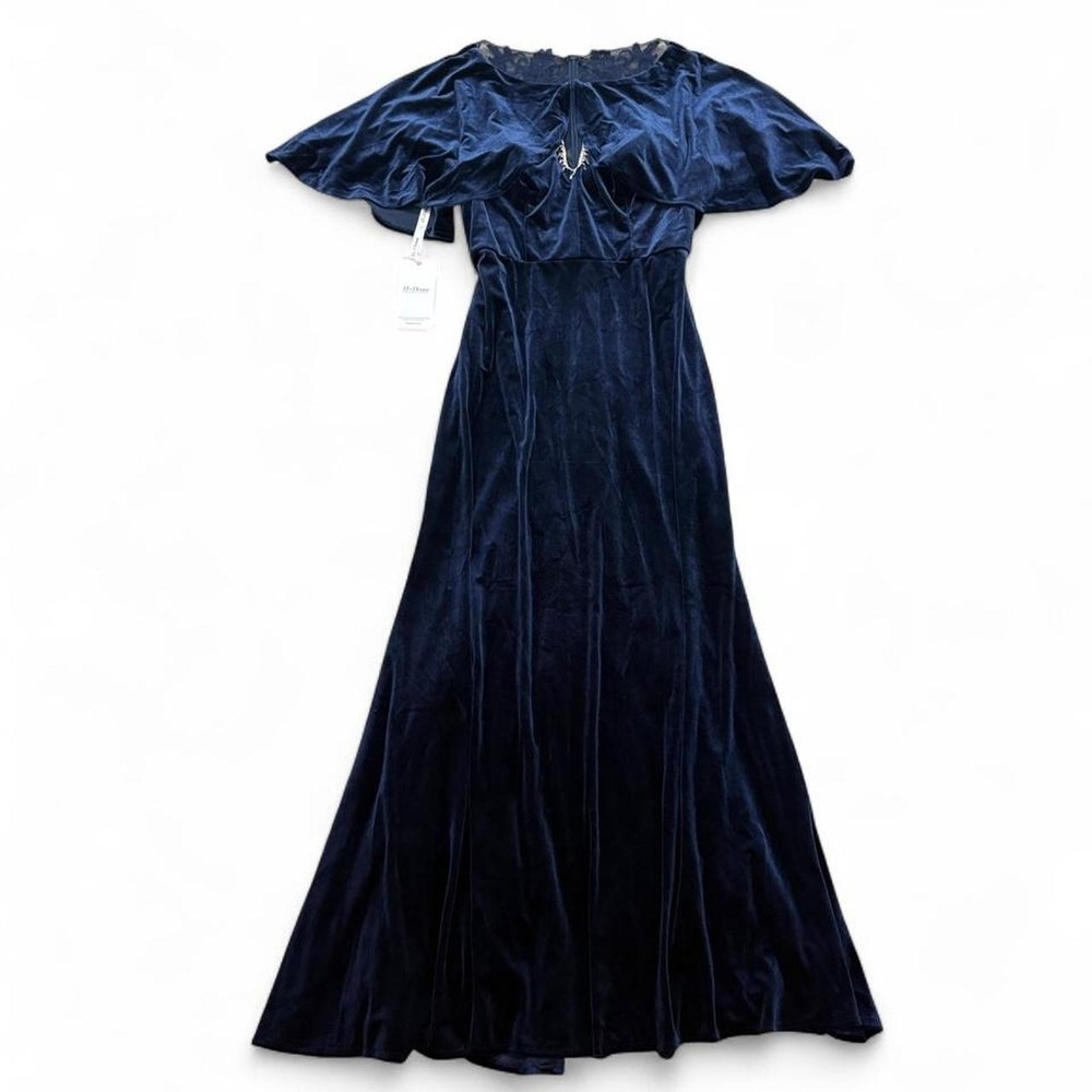JJ's House Gown Royal Velvet Wedding guest Mother of Bride  Navy blue maxi XXL